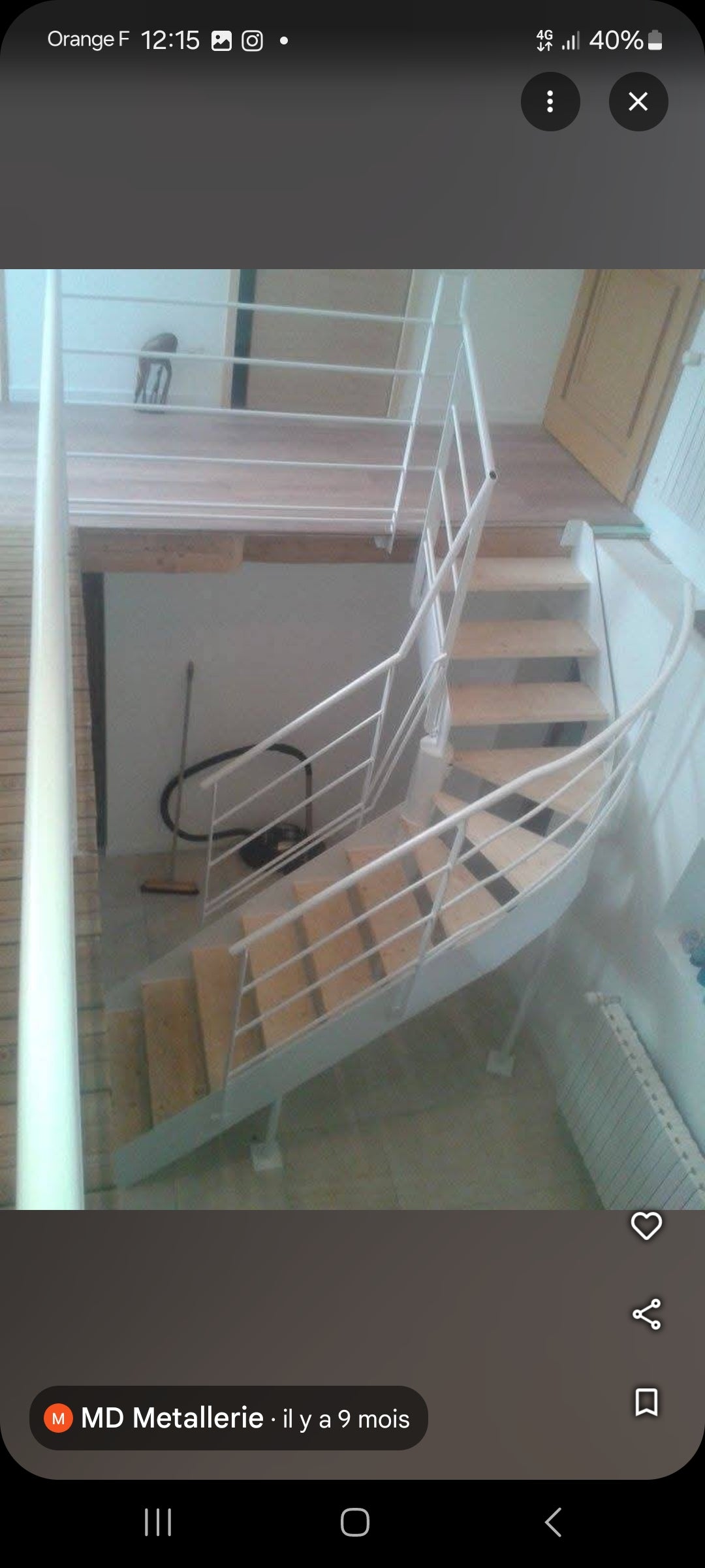 Escaliers structures acier