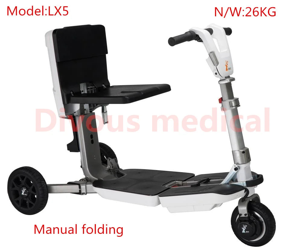 Scooter de mobilité 35km en autonomie , tricycle pliable pour adultes homologué pour le transport aérien, voiture électrique