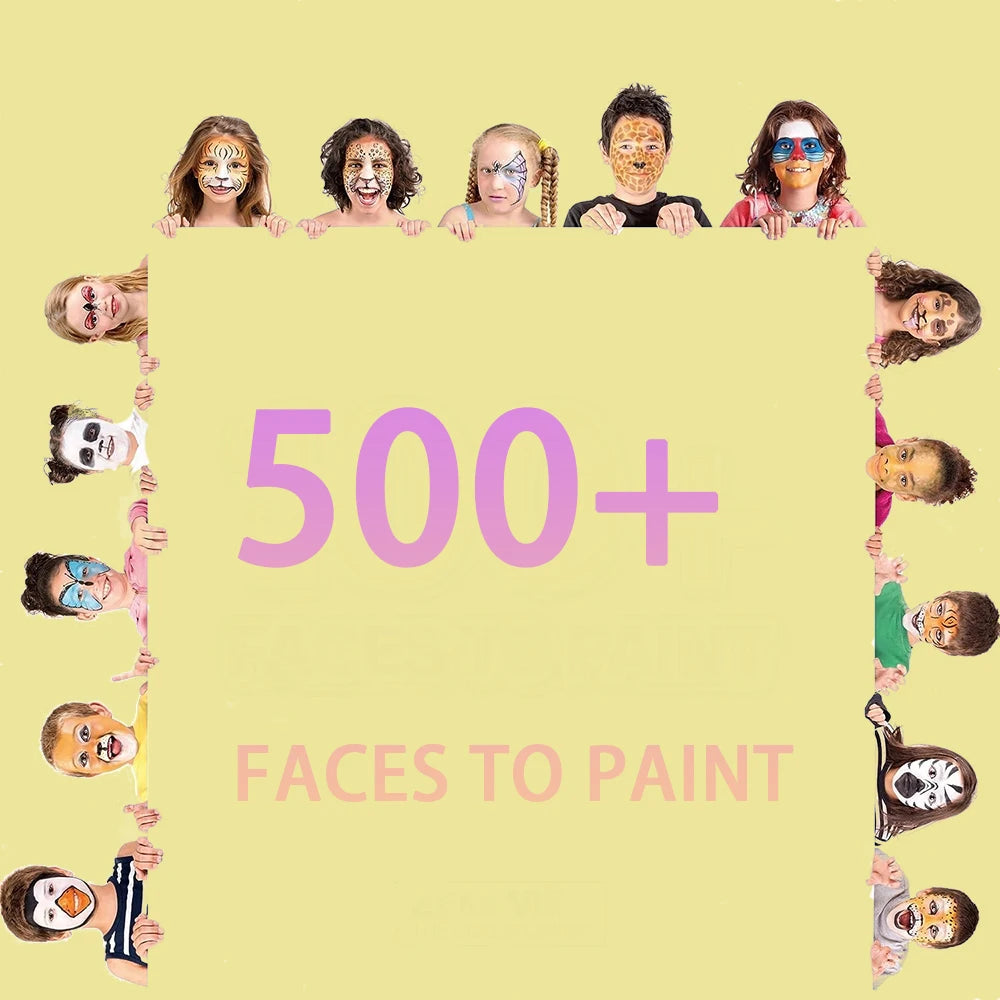 Kit de peinture pour le visage professionnel 54 couleurs pour fête Kit de peinture pour le visage à base d'eau Palette de peinture pour le visage non toxique soluble dans l'eau High5