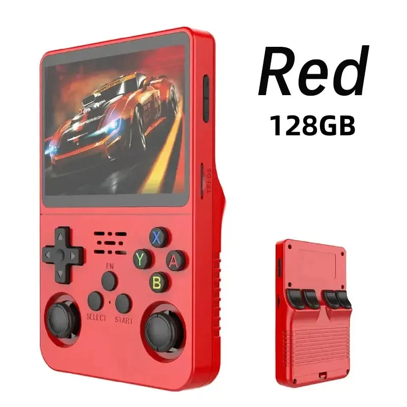 Console portable de jeux rétro compacte R36S, écran IPS 35 pouces, système Linux, 64 Go ou 128 Go de stockage interne, des milliers de jeux