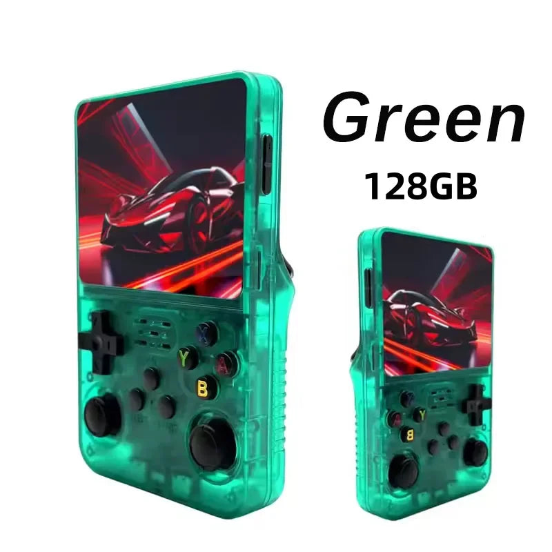 Console portable de jeux rétro compacte R36S, écran IPS 35 pouces, système Linux, 64 Go ou 128 Go de stockage interne, des milliers de jeux