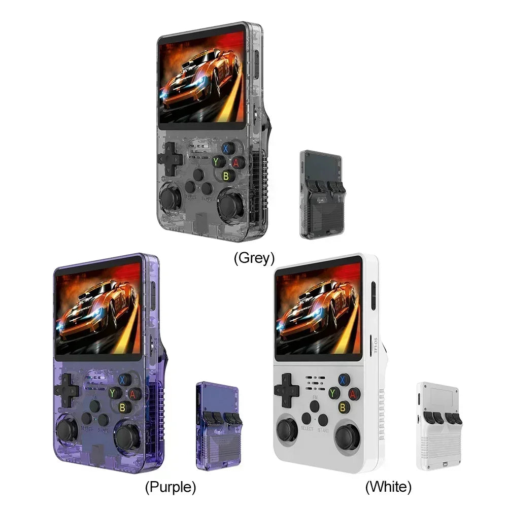 Console portable de jeux rétro compacte R36S, écran IPS 35 pouces, système Linux, 64 Go ou 128 Go de stockage interne, des milliers de jeux