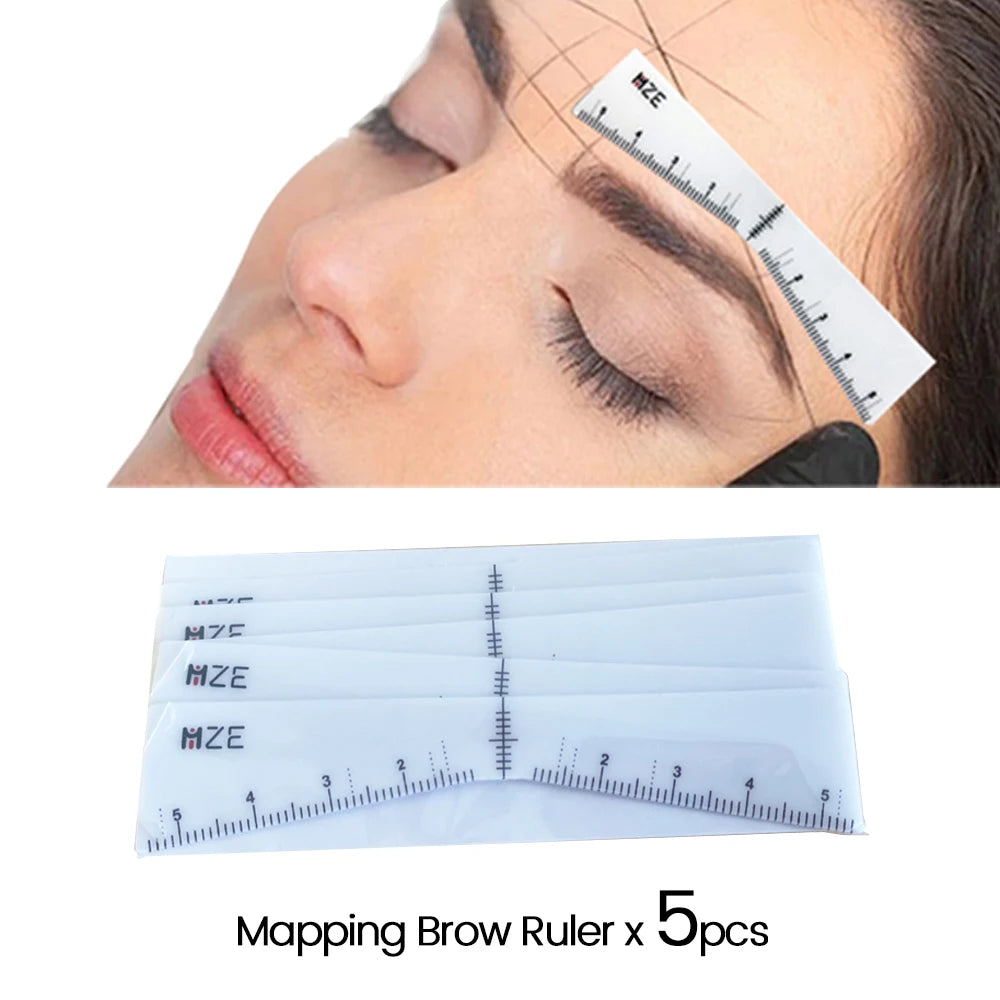 Kits d'outils de conception de sourcils, crayon de microblading, pochoir, autocollant, règle de mise en forme, cartographie, marqueur de ligne pré-encré, fournitures de tatouage