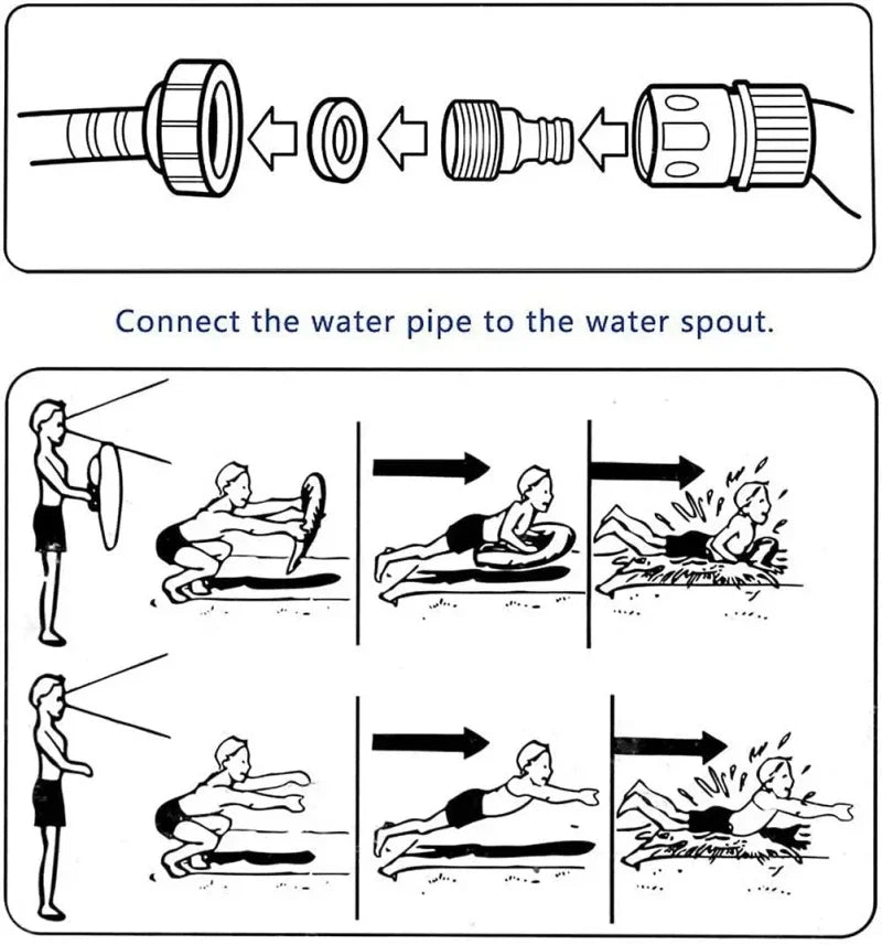 Toboggan aquatique gonflable pour jardin, jeux d'été pour enfants, toboggans aquatiques, jouets d'été pour enfants, jouets de pelouse