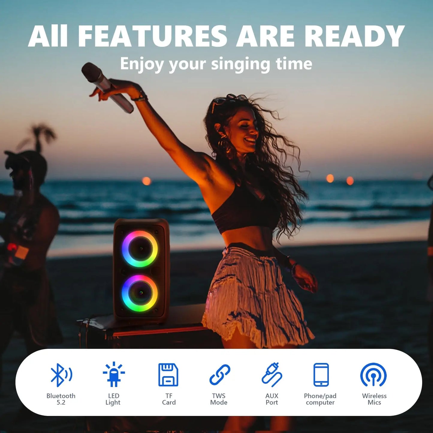 L'enceinte sans fil HY-3317 est équipée d'un caisson de basses, d'un microphone gratuit et d'un son de qualité cinéma.