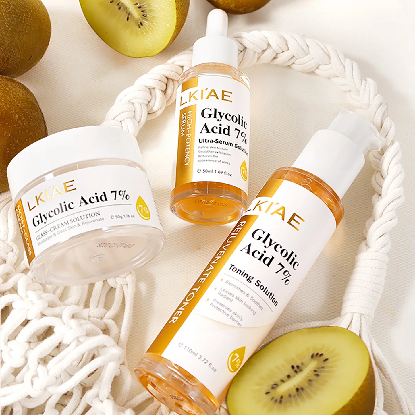 Kit de rajeunissement cutané LKIAE, éclaircissant, hydratant, nettoyant, anti-taches, anti-imperfections, anti-rides, unifiant le teint pour femmes et hommes