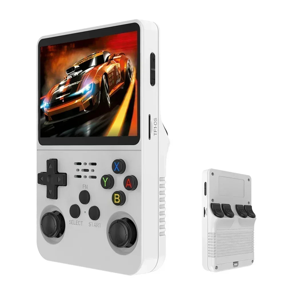 Console portable de jeux rétro compacte R36S, écran IPS 35 pouces, système Linux, 64 Go ou 128 Go de stockage interne, des milliers de jeux