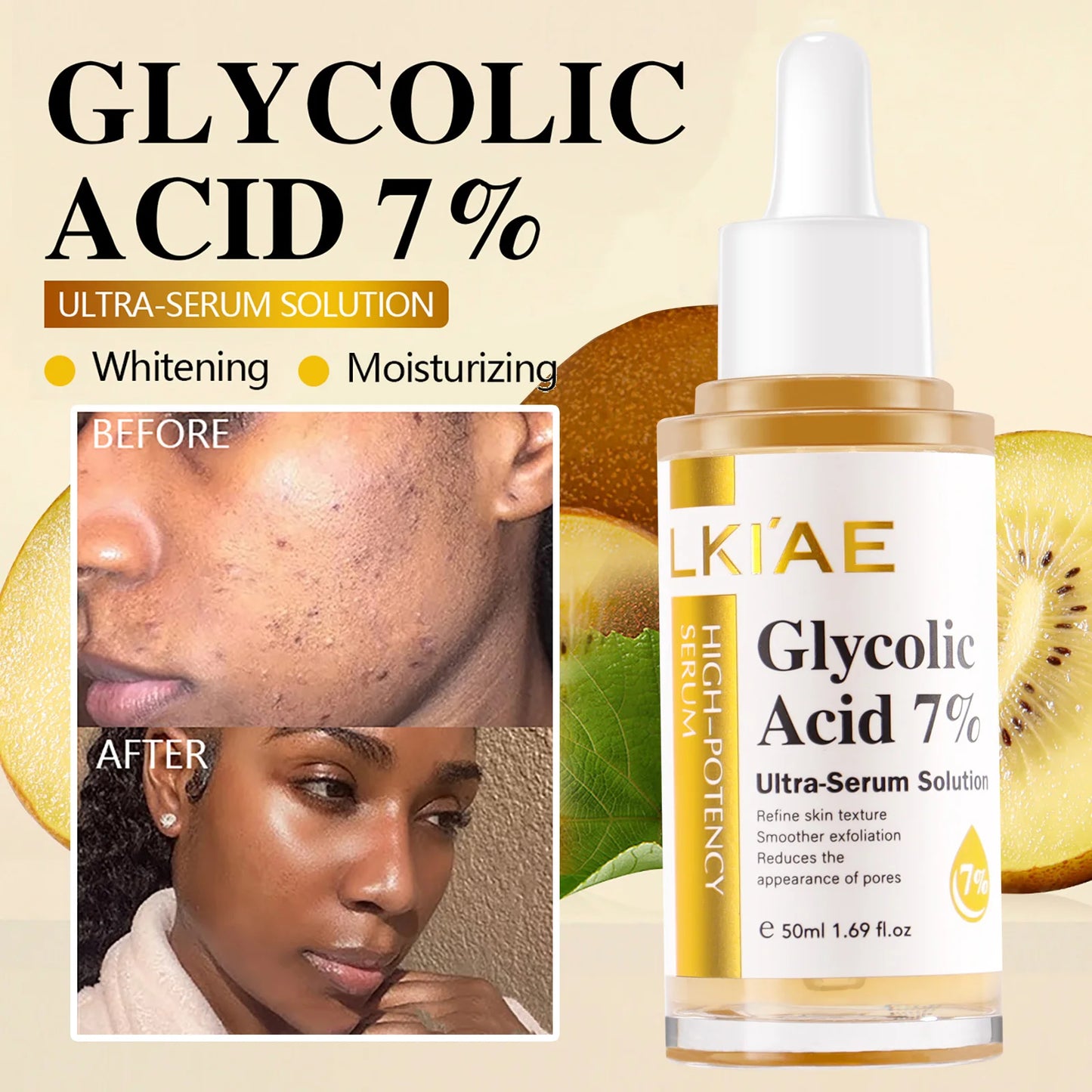 Kit de rajeunissement cutané LKIAE, éclaircissant, hydratant, nettoyant, anti-taches, anti-imperfections, anti-rides, unifiant le teint pour femmes et hommes