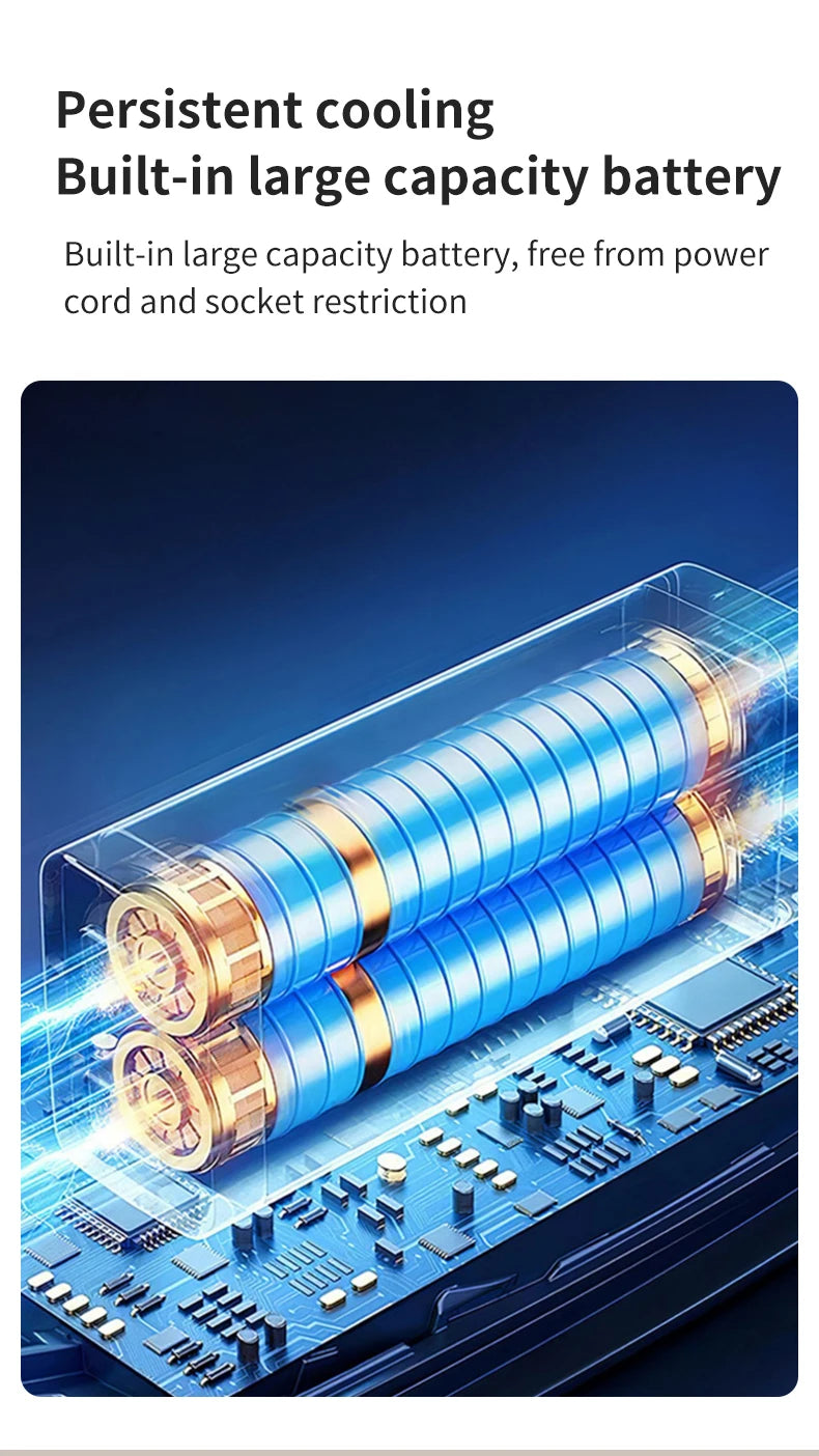 Mini climatiseur portable rechargeable par USB avec batterie de 1800 mAh et humidificateur – pour la maison et le bureau