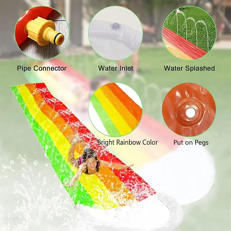 Toboggan aquatique gonflable pour jardin, jeux d'été pour enfants, toboggans aquatiques, jouets d'été pour enfants, jouets de pelouse