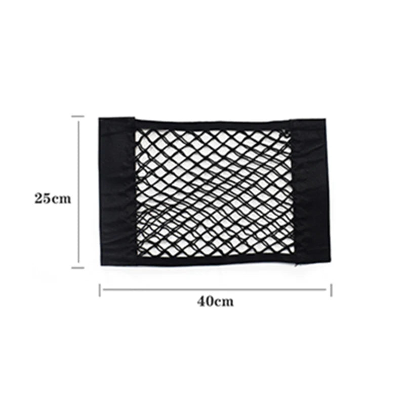 Filet de rangement pour siège arrière de voiture, pochette en maille, filet élastique, autocollant magique, sac de rangement portable universel, accessoires de voiture