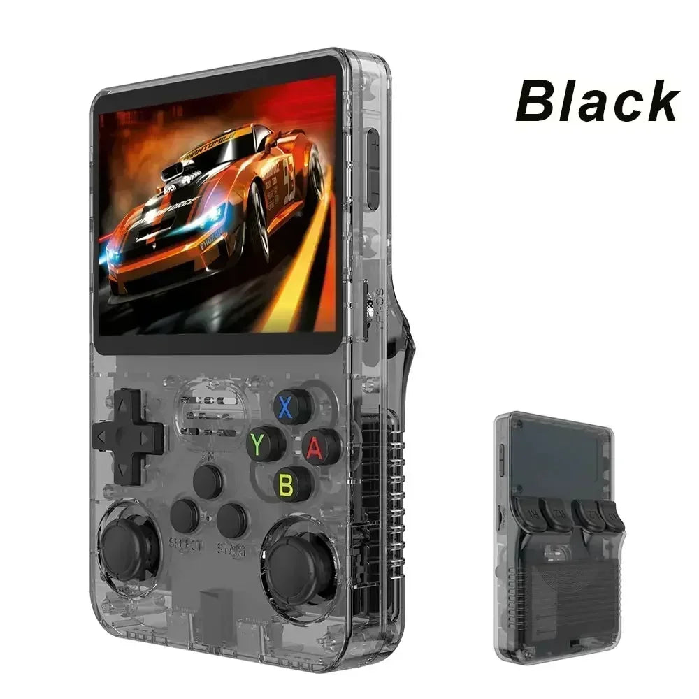 Console portable de jeux rétro compacte R36S, écran IPS 35 pouces, système Linux, 64 Go ou 128 Go de stockage interne, des milliers de jeux