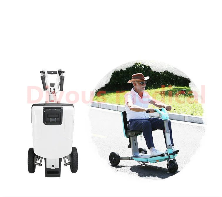 Scooter de mobilité 35km en autonomie , tricycle pliable pour adultes homologué pour le transport aérien, voiture électrique