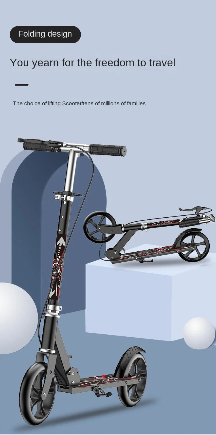Trottinette 2024 pour adultes et adolescents, pliable, avec frein à main, idéale pour la ville.