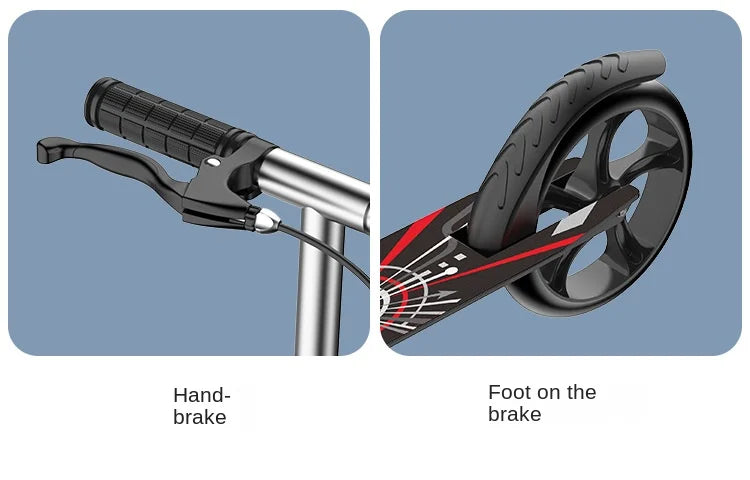 Trottinette 2024 pour adultes et adolescents, pliable, avec frein à main, idéale pour la ville.