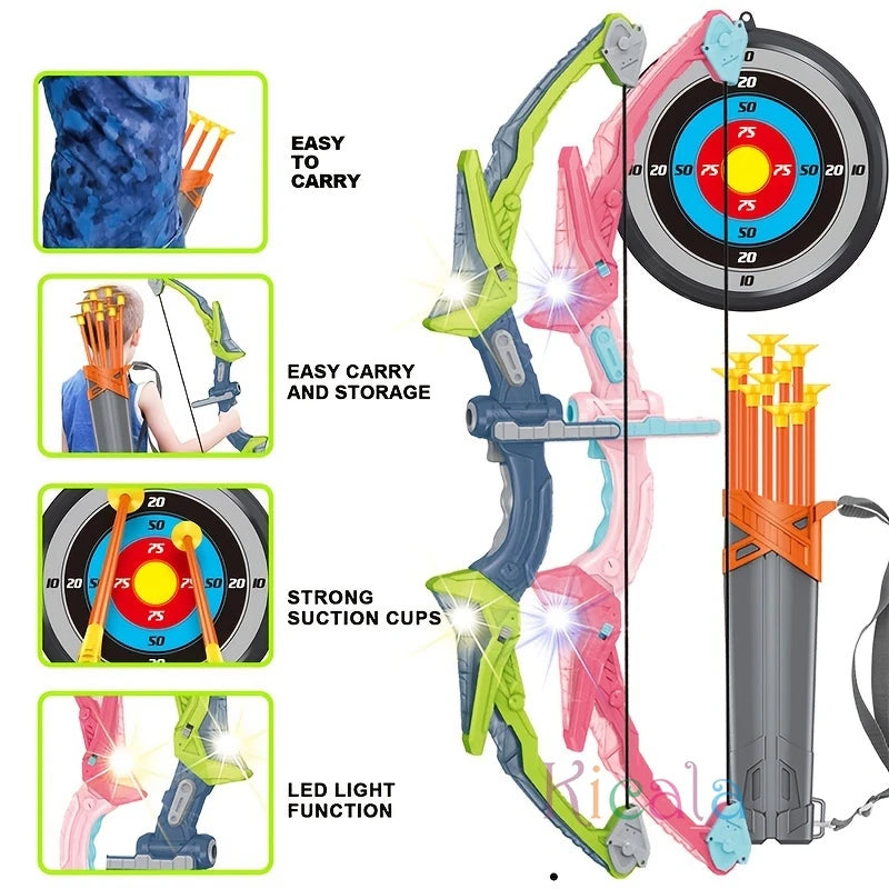 Arc et flèches lumineux pour enfants, jouet idéal pour les garçons et les filles de 3 à 12 ans. Cadeau de Noël parfait
