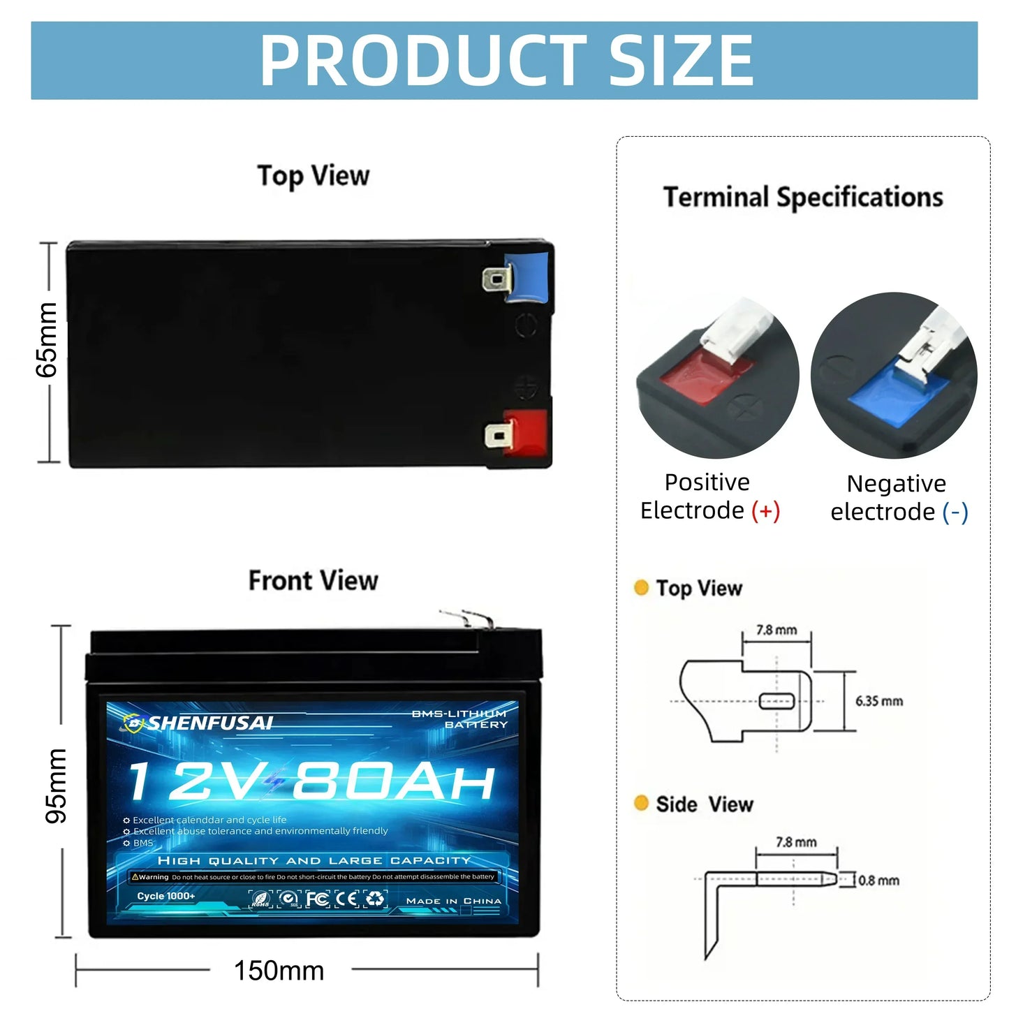 Pack de batteries lithium-ion 18650 rechargeables 12 V 120 Ah/80 Ah avec BMS 30 A intégré pour véhicules électrique et panneau solaire etc...