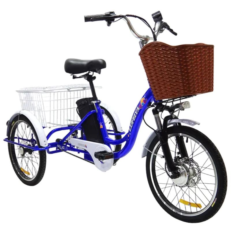 Tricycle électrique adulte avec panier/siège à tirer, trois roues, 48 V, 350 W, vélo électrique urbain tendance pour femmes avec batterie au lithium