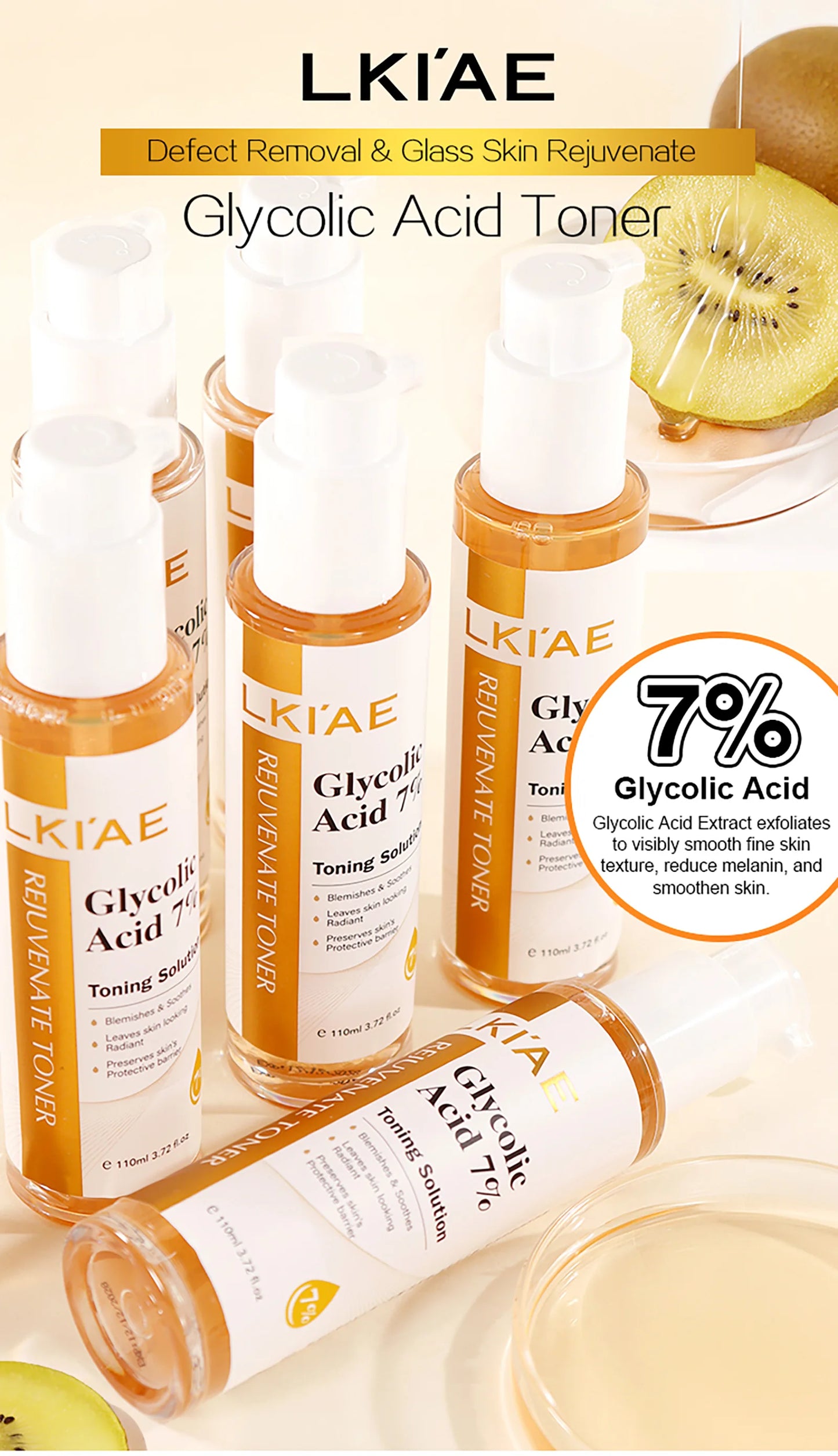 Kit de rajeunissement cutané LKIAE, éclaircissant, hydratant, nettoyant, anti-taches, anti-imperfections, anti-rides, unifiant le teint pour femmes et hommes