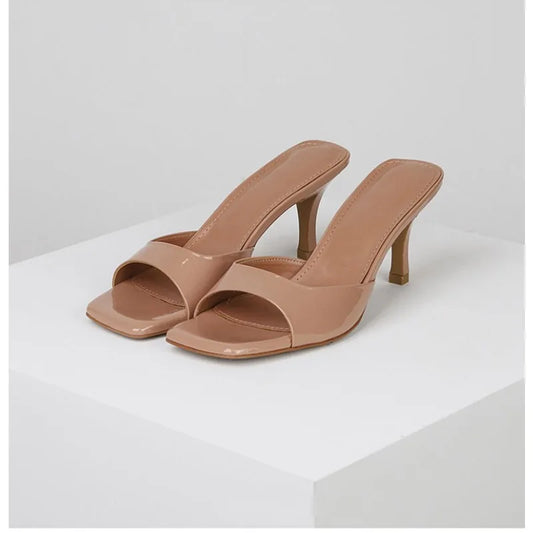 Sandales à talons hauts pour femmes, nouveau style d'été, à la mode, bout carré, bout ouvert, poiture fine,  Sandales à talons hauts noires élégantes, décontractées et confortables