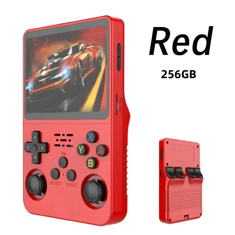 Console portable de jeux rétro compacte R36S, écran IPS 35 pouces, système Linux, 64 Go ou 128 Go de stockage interne, des milliers de jeux