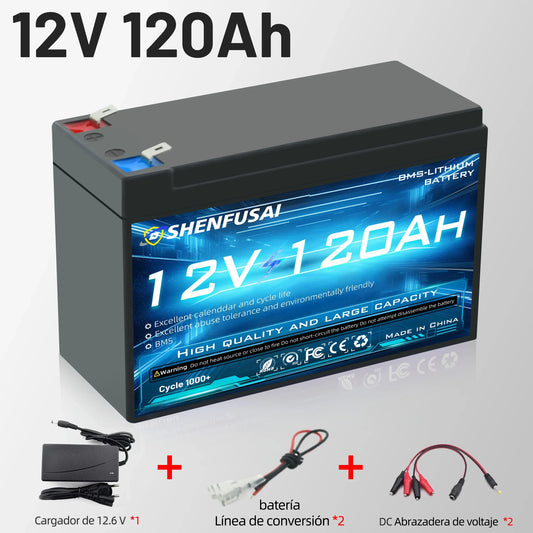 Pack de batteries lithium-ion 18650 rechargeables 12 V 120 Ah/80 Ah avec BMS 30 A intégré pour véhicules électrique et panneau solaire etc...