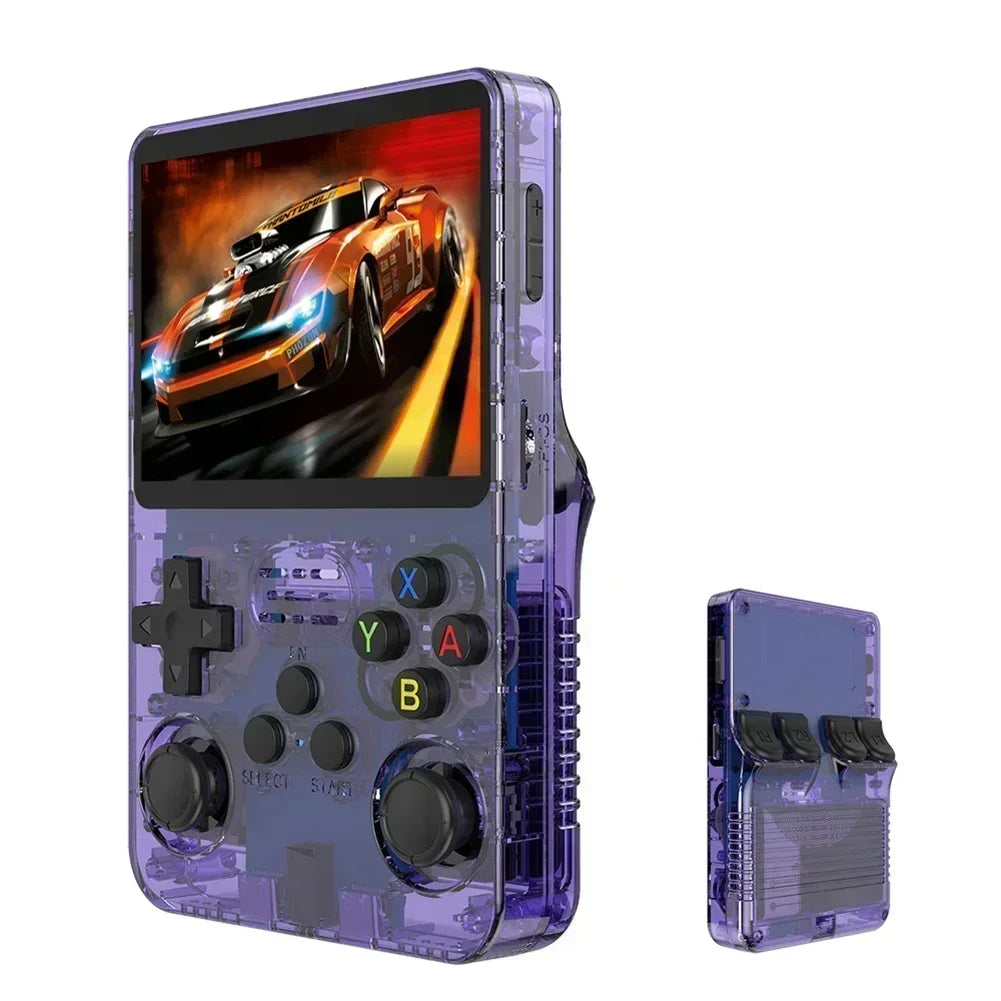 Console portable de jeux rétro compacte R36S, écran IPS 35 pouces, système Linux, 64 Go ou 128 Go de stockage interne, des milliers de jeux