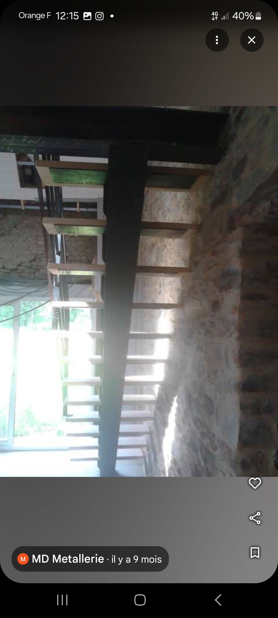 Escaliers structures acier